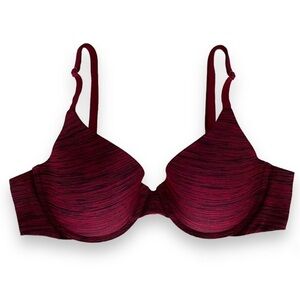 Victoria’s Secret Uplift Semi Demi Padded Underwire Bra - Red Black 36B‌‌‌‌‌‌‌‌‌
